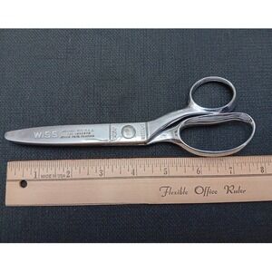 Wiss Model-E Pink-Rite Pinking Shears Vintage Chrome Plate Scissors NJ USA